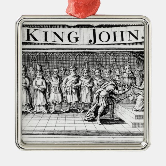 King John surrenders his crown Metal Tree Decoration (Front)