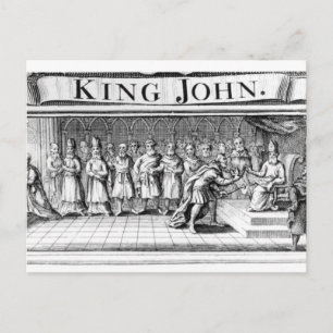 King John surrenders his crown Postcard