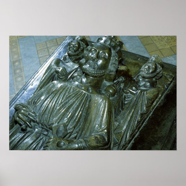 King John's Tomb with two miniature figures Poster (Front)