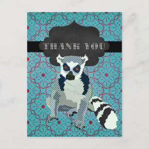 King Jules Teal Ornate Thank You Postcard