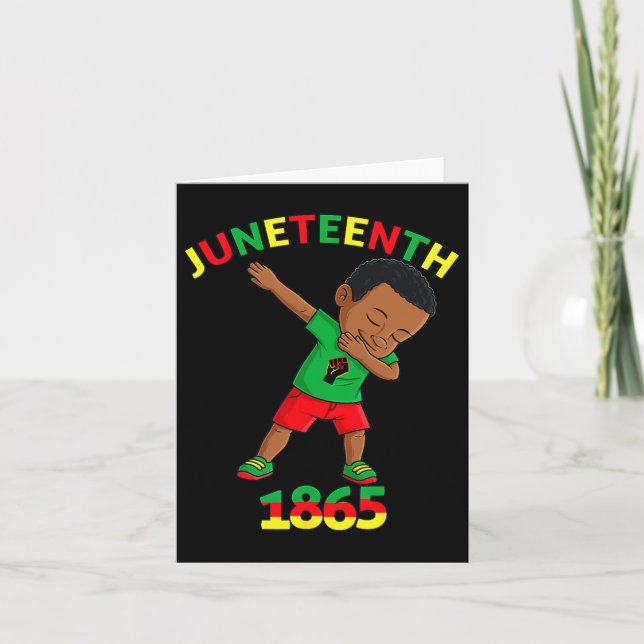 King Juneteenth Melanin Brown Skin Boys  Card (Front)