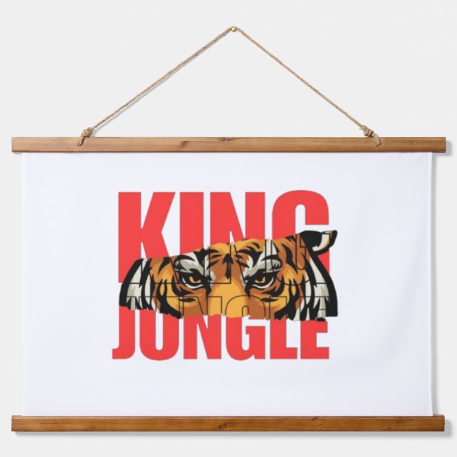 King Jungle – Wild Tiger Power Design Hanging Tapestry (Front)