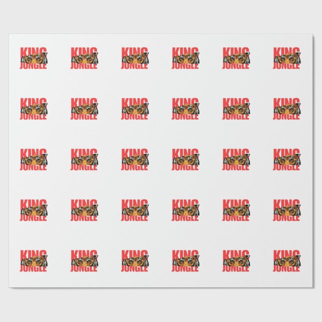 King Jungle – Wild Tiger Power Design Wrapping Paper (Flat)