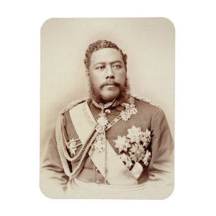 King Kalakaua (1836-91), late c19th (sepia photo) Magnet