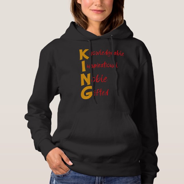 King Knowledgeable Inspirational Noble Ed Black Hi Hoodie (Front)
