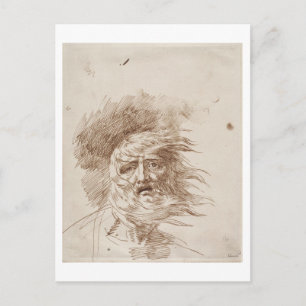 King Lear in the Storm (pen and bistre ink on pape Postcard
