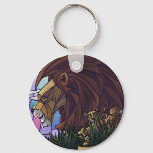 King Lion and Cubs Key Ring