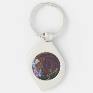King Lion and Cubs Key Ring