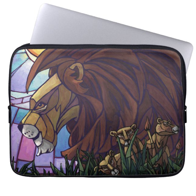 King Lion and Cubs Laptop Sleeve (Front)