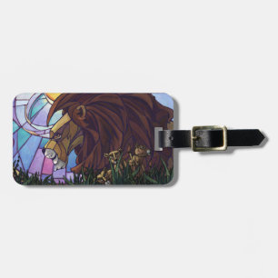 King Lion and Cubs Luggage Tag
