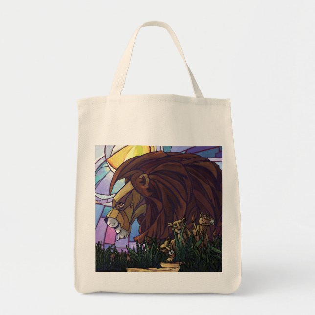 King Lion and Cubs Tote Bag (Front)
