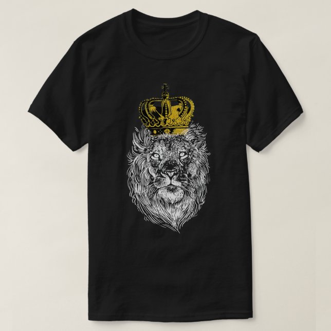King Lion Crown Super King of Animals of Jesus Chr T-Shirt (Design Front)