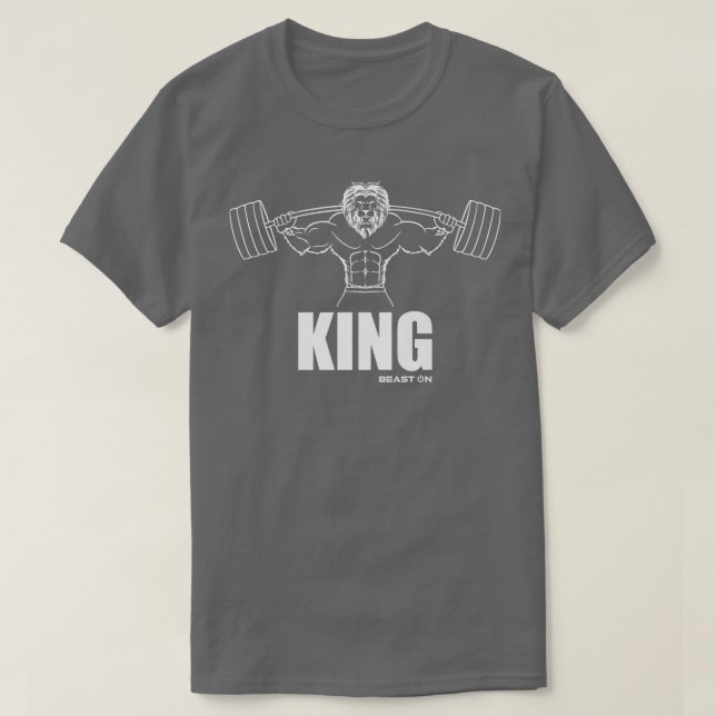 King Lion Fitness Beast On Gym Motivation Fitness  T-Shirt (Design Front)