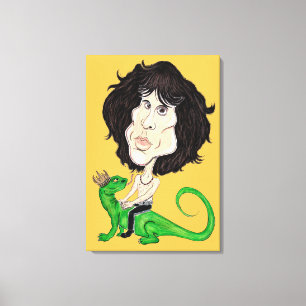 King Lizard Rockstar Caricature Drawing Canvas Print