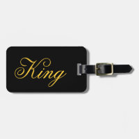 King Luggage Tag w/ leather strap
