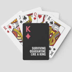 King Minimal Bold Surviving Quarantine Games  Playing Cards
