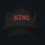 King Name Black Colour Custom Embroidered  Hat<br><div class="desc">King Name Black Colour Embroidered Baseball Cap,  Font Name is Century.

Style type is Alternative Apparel Basic Adjustable Cap,  Colour type is Black.</div>