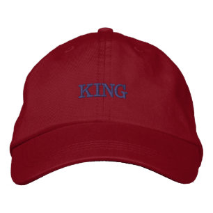 King Name Dark Charcoal Text Colour-Hat Handsome Embroidered Hat