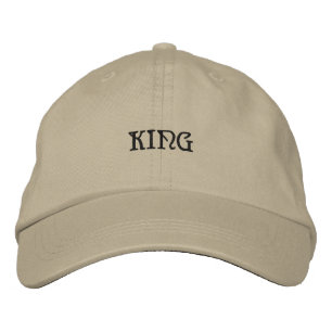 KING Name Printed Khaki Colour-Hat Embroidered Hat