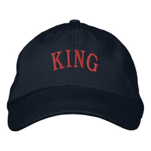 King Name text Embroidered hats Caps