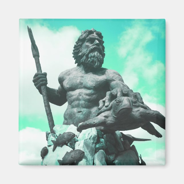 king neptune mythological god magnet (Front)