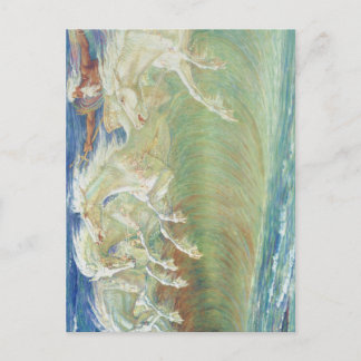 KING NEPTUNE'S HORSES RIDE THE WAVES POSTCARD