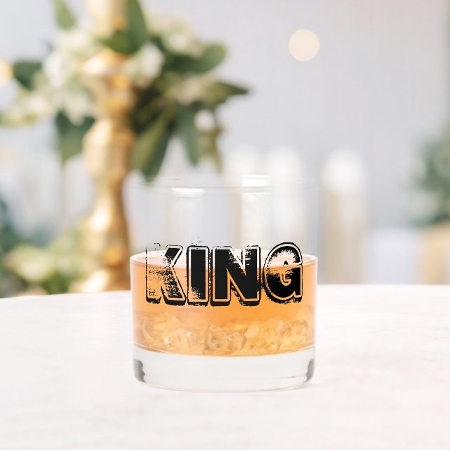 KING Number One Lettering Whiskey Glass (Insitu (Wedding))