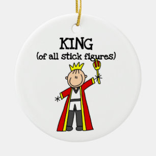 King of All Stick Figures Ceramic Tree Decoration