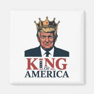 King Of America President Trump - Funny Trump  Magnet