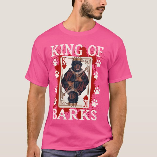 King of Barks & King of hearts Rottweiler T-Shirt (Front)