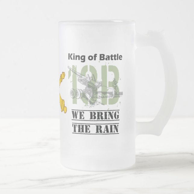 King of Battle - 13B We Bring the Rain Frosted Glass Beer Mug (Right)