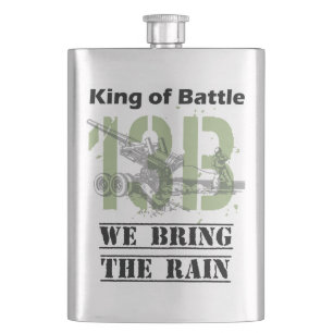King of Battle - 13B We Bring the Rain Hip Flask