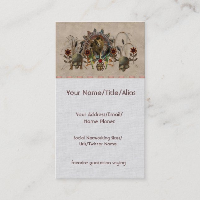 King Of Beasts Business Card (Front)