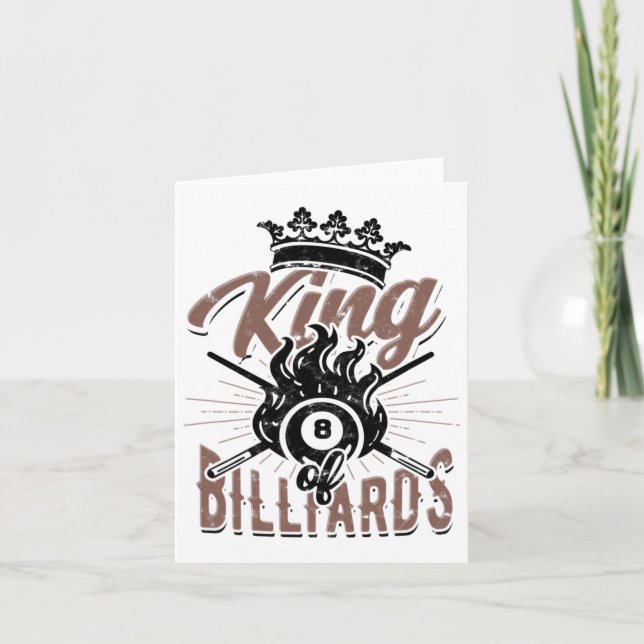 King Of Billiards – 8-ll Pool And Chalk  Card (Front)