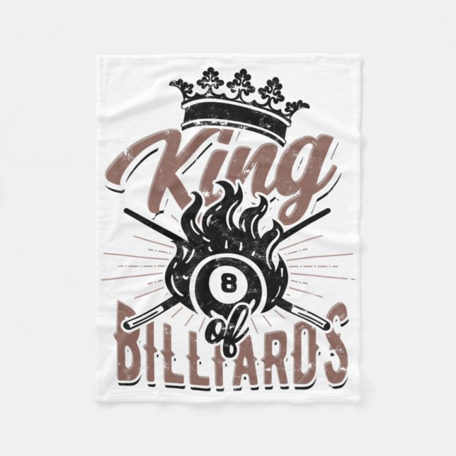 King Of Billiards – 8-ll Pool And Chalk  Fleece Blanket (Front)