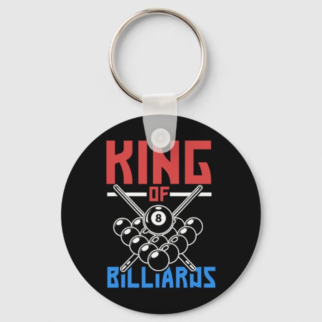 King Of Billiards Snooker Pool Billiards Rack Cue  Key Ring (Front)