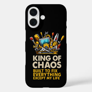 King of Chaos Handy Dad Fixes Everything But Life iPhone 16 Case