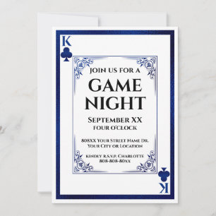 King of Clubs Blue Game Night Playing Card