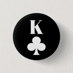 King of Clubs - Playing Card Symbol Classic 3 Cm Round Badge