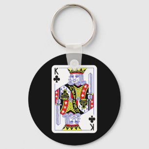 King Of Clubs Playing Cards Halloween Costume Deck Key Ring