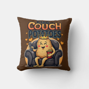 King of Couch Potatoes - Funny Lazy Potato Cushion