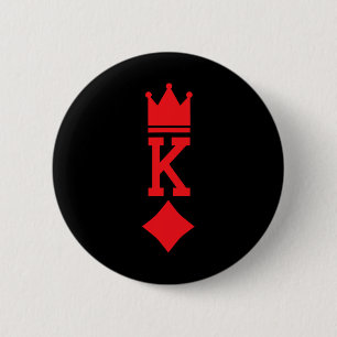 King of Diamonds Playing Card Halloween Costume  6 Cm Round Badge