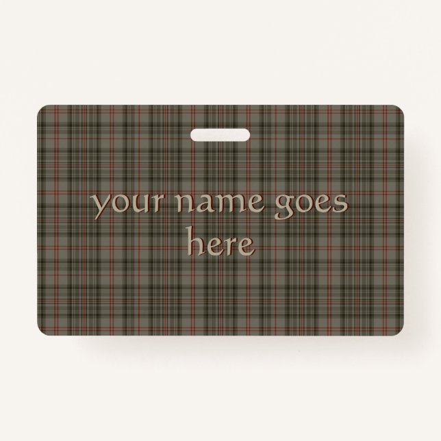 King of England Balmoral Royal Tartan ID Badge (Front)