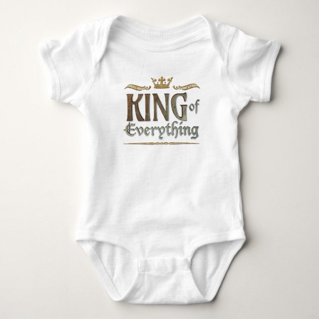 KING of Everything - Grand Mediaeval Royal Crown Baby Bodysuit (Front)