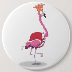 King of Flamingos 6 Cm Round Badge