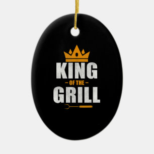 King of grill chef grilling & bbq lovers gift ceramic tree decoration