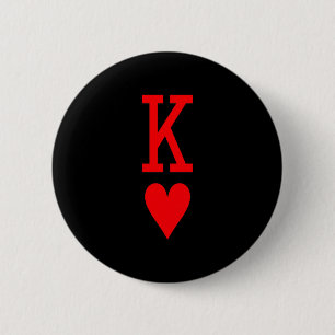 King Of Hearts And Queen Of Hearts Couples Matchin 6 Cm Round Badge