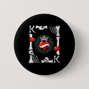 King Of Hearts Card Costume Funny Halloween King O 6 Cm Round Badge
