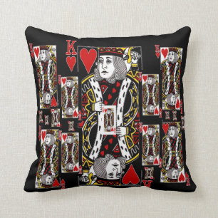 KING OF HEARTS CASINO PLAYING CARDS FROM ZAZZLE CUSHION