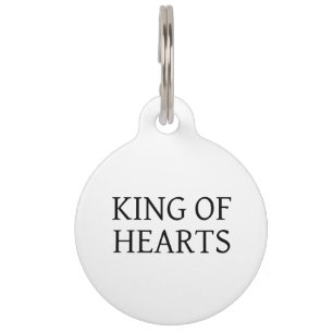 King of Hearts Custom Black Dog ID Round Pet Tag